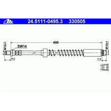 24.5111-0495.3 ATE Тормозной шланг