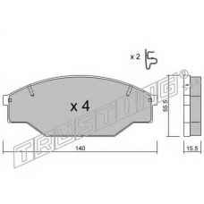 236.0 TRUSTING Комплект тормозных колодок, дисковый тормоз
