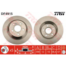 DF4915 TRW Тормозной диск
