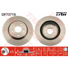 DF7371S TRW Тормозной диск