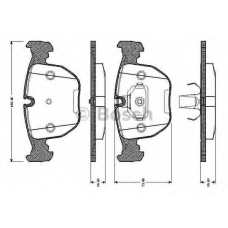 0 986 TB2 743 BOSCH Комплект тормозных колодок, дисковый тормоз