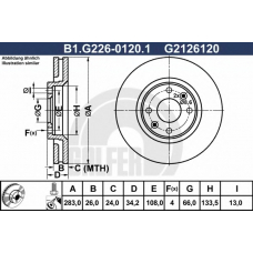 B1.G226-0120.1 GALFER Тормозной диск