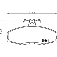 8DB 355 005-941 HELLA PAGID Комплект тормозных колодок, дисковый тормоз