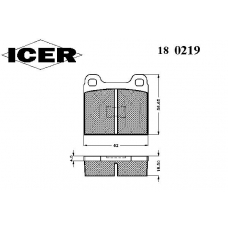 180219 ICER Комплект тормозных колодок, дисковый тормоз