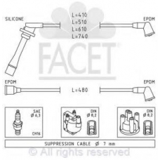 4.9404 FACET Ккомплект проводов зажигания