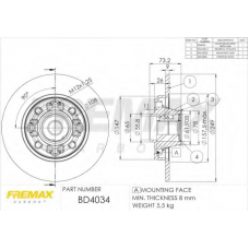 BD-4034 FREMAX Тормозной диск