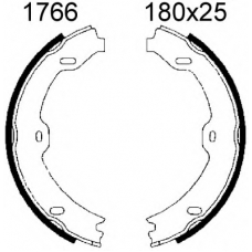 01766 BSF Комплект тормозных колодок, стояночная тормозная с