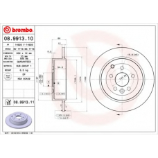 08.9913.11 BREMBO Тормозной диск