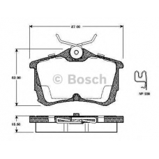 0 986 TB2 341 BOSCH Комплект тормозных колодок, дисковый тормоз