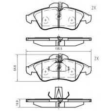 K618600 Vema Комплект тормозных колодок, дисковый тормоз