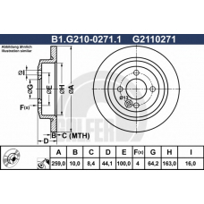 B1.G210-0271.1 GALFER Тормозной диск