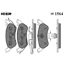 181564 ICER Комплект тормозных колодок, дисковый тормоз