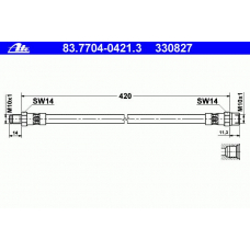83.7704-0421.3 ATE Тормозной шланг