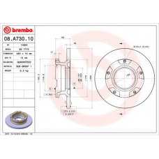 08.A730.10 BREMBO Тормозной диск