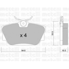 22-0346-0 METELLI Комплект тормозных колодок, дисковый тормоз