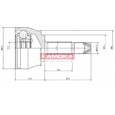 7136 KAMOKA Шарнирный комплект, приводной вал