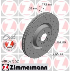 400.3670.52 ZIMMERMANN Тормозной диск