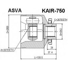 KAIR-750 ASVA Шарнирный комплект, приводной вал