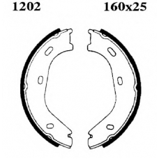 01202 BSF Комплект тормозных колодок, стояночная тормозная с