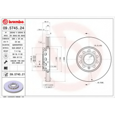 09.5745.24 BREMBO Тормозной диск