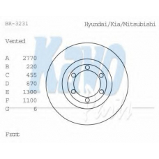 BR-3231 KAVO PARTS Тормозной диск