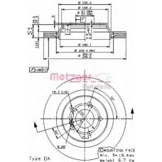 24963 METZGER Тормозной диск