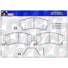 201081 GALFER Комплект тормозных колодок, дисковый тормоз