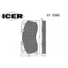 151161 ICER Комплект тормозных колодок, дисковый тормоз