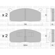 22-0457-0 METELLI Комплект тормозных колодок, дисковый тормоз