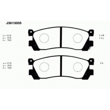 J3613005 NIPPARTS Комплект тормозных колодок, дисковый тормоз