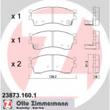 23873.160.1 ZIMMERMANN Комплект тормозных колодок, дисковый тормоз