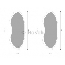 0 986 AB1 002 BOSCH Комплект тормозных колодок, дисковый тормоз