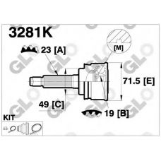 3281K GLO Шарнирный комплект, приводной вал