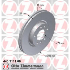 440.3111.00 ZIMMERMANN Тормозной диск