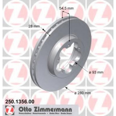 250.1356.00 ZIMMERMANN Тормозной диск