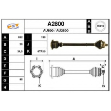 A2800 SNRA Приводной вал