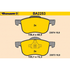 BA2253 BARUM Комплект тормозных колодок, дисковый тормоз