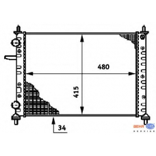 8MK 376 720-341 HELLA Радиатор, охлаждение двигателя