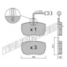 018.5 TRUSTING Комплект тормозных колодок, дисковый тормоз
