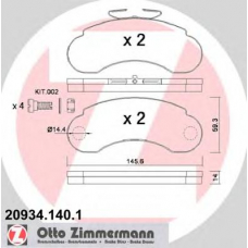 20934.140.1 ZIMMERMANN Комплект тормозных колодок, дисковый тормоз