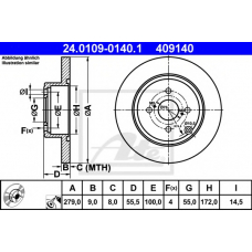 24.0109-0140.1 ATE Тормозной диск