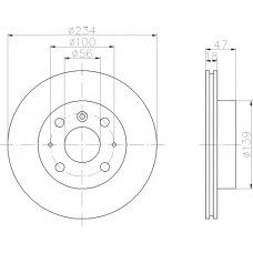 8DD 355 104-841 HELLA PAGID Тормозной диск