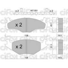 822-045-1K CIFAM Комплект тормозных колодок, дисковый тормоз