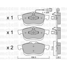 22-0824-0 METELLI Комплект тормозных колодок, дисковый тормоз