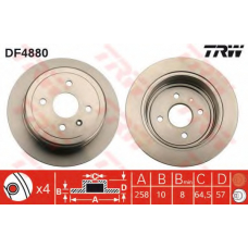 DF4880 TRW Тормозной диск