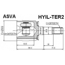 HYIL-TER2 ASVA Шарнирный комплект, приводной вал