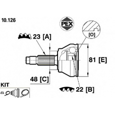 10.126 PEX Шарнир, приводной вал