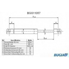 BGS11057 BUGIAD Газовая пружина, крышка багажник