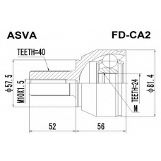 FD-CA2 ASVA Шарнирный комплект, приводной вал