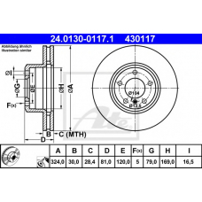 24.0130-0117.1 ATE Тормозной диск